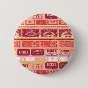 Supergirl Ticket Pattern Sinaasappel Ronde Button 5,7 Cm