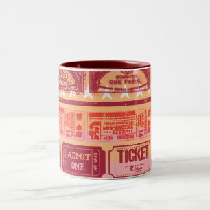 Supergirl Ticket Pattern Sinaasappel Tweekleurige Koffiemok