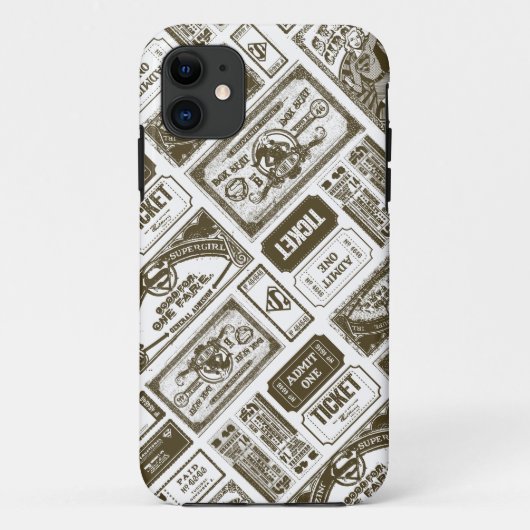 Supergirl Toegangsticket Patroon Bruin Case-Mate iPhone Case (Achterkant)