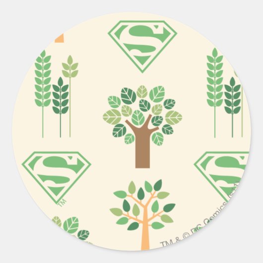 Supergirl Trees Ronde Sticker (Voorkant)