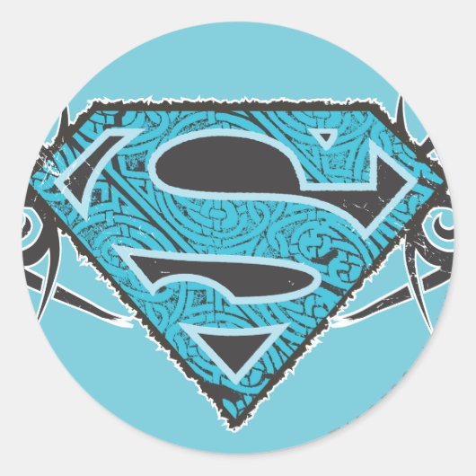 Supergirl Tribal Pattern-Logo Ronde Sticker (Voorkant)
