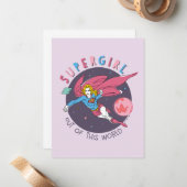 Supergirl uit deze wereldgrafische weergave notitiekaartje (Voorkant / Achterkant in situ)