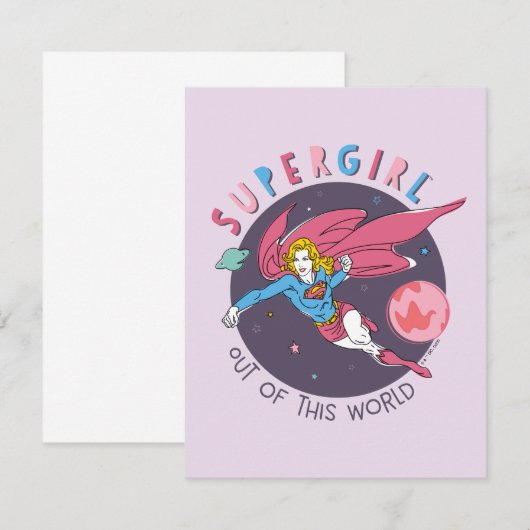 Supergirl uit deze wereldgrafische weergave notitiekaartje (Voorkant / Achterkant)