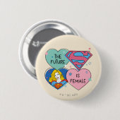 Supergirl uit deze wereldgrafische weergave ronde button 5,7 cm (Voorkant /achterkant)