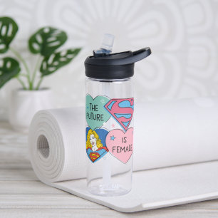 Supergirl uit deze wereldgrafische weergave waterfles