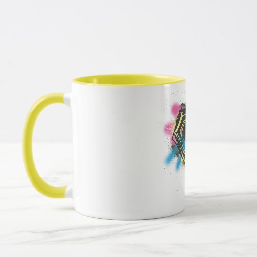 Supergirl, verf en morsen mok (Links)