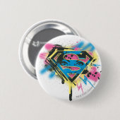 Supergirl, verf en morsen ronde button 5,7 cm (Voorkant /achterkant)