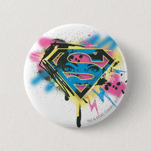 Supergirl, verf en morsen ronde button 5,7 cm