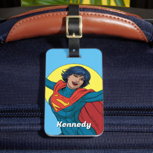 Supergirl Vliegen in Blauw Pak Bagagelabel