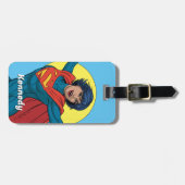 Supergirl Vliegen in Blauw Pak Bagagelabel (Voorkant horizontaal)