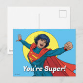 Supergirl Vliegen in Blauw Pak Briefkaart (Voorkant / Achterkant)