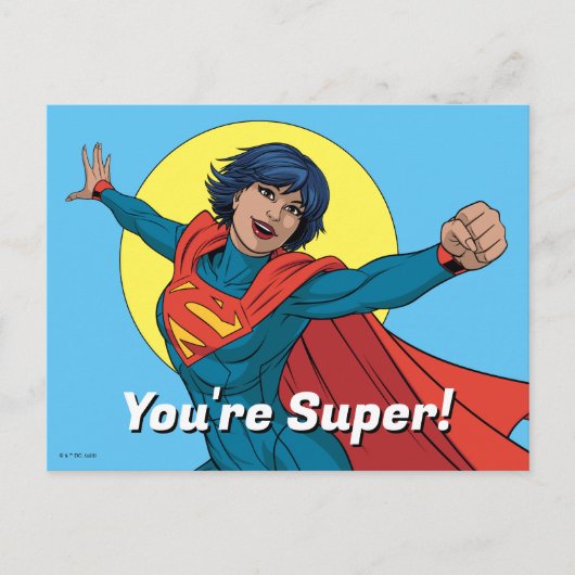 Supergirl Vliegen in Blauw Pak Briefkaart (Voorkant)