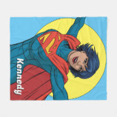 Supergirl Vliegen in Blauw Pak Fleece Deken (Voorkant (Horizontaal))