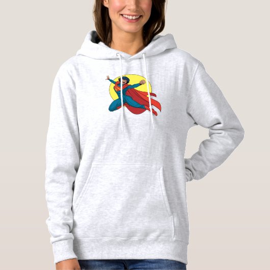 Supergirl Vliegen in Blauw Pak Hoodie (Voorkant)