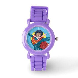 Supergirl Vliegen in Blauw Pak Horloge