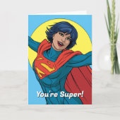 Supergirl Vliegen in Blauw Pak Kaart (Voorkant)