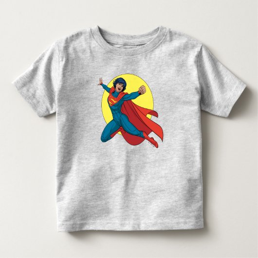 Supergirl Vliegen in Blauw Pak Kinder Shirts (Voorkant)