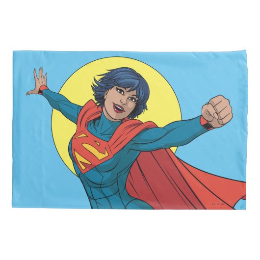 Supergirl Vliegen in Blauw Pak Kussensloop (Achterkant)