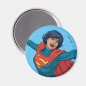 Supergirl Vliegen in Blauw Pak Magneet (Voorkant / Achterkant)