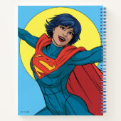 Supergirl Vliegen in Blauw Pak Notitieboek (Achterkant)