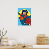 Supergirl Vliegen in Blauw Pak Poster (Keuken)