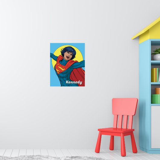 Supergirl Vliegen in Blauw Pak Poster (Kinderkamer 1)