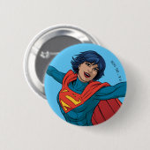Supergirl Vliegen in Blauw Pak Ronde Button 5,7 Cm (Voorkant /achterkant)