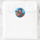 Supergirl Vliegen in Blauw Pak Ronde Sticker (Tas)