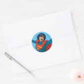 Supergirl Vliegen in Blauw Pak Ronde Sticker (Envelop)