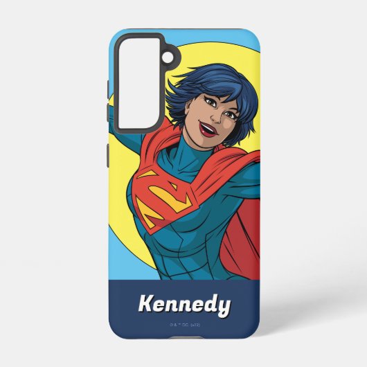 Supergirl Vliegen in Blauw Pak Samsung Galaxy Hoesje (Achterkant)