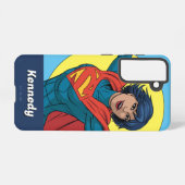 Supergirl Vliegen in Blauw Pak Samsung Galaxy Hoesje (Achterkant horizontaal)