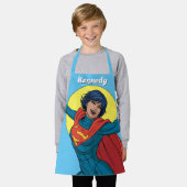 Supergirl Vliegen in Blauw Pak Schort (Gedragen)