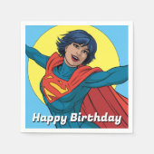 Supergirl Vliegen in Blauw Pak Servet (Voorkant)