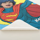 Supergirl Vliegen in Blauw Pak Sherpa Deken (3/4)