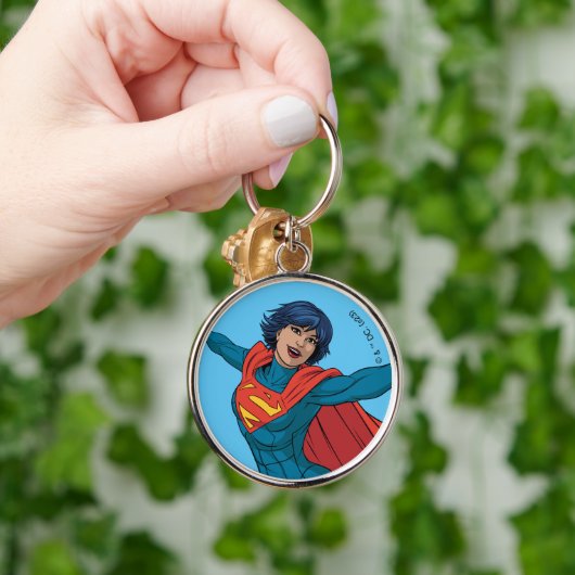 Supergirl Vliegen in Blauw Pak Sleutelhanger (Hand)