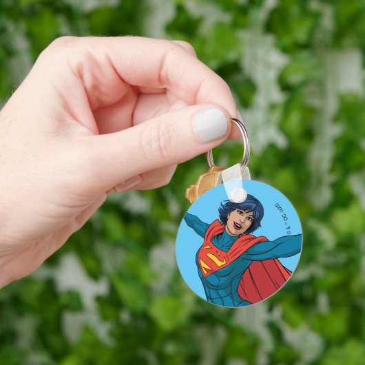 Supergirl Vliegen in Blauw Pak Sleutelhanger (Hand)
