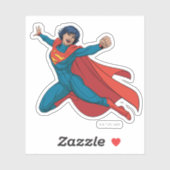 Supergirl Vliegen in Blauw Pak Sticker (Vel)