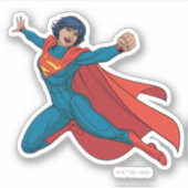 Supergirl Vliegen in Blauw Pak Sticker (Voorkant)