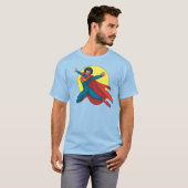 Supergirl Vliegen in Blauw Pak T-shirt (Voorkant volledig)