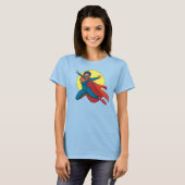 Supergirl Vliegen in Blauw Pak T-shirt (Voorkant volledig)
