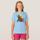 Supergirl Vliegen in Blauw Pak T-shirt (Voorkant volledig)