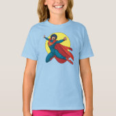 Supergirl Vliegen in Blauw Pak T-shirt (Voorkant)