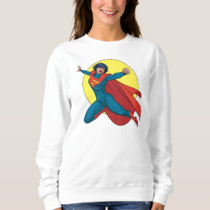 Supergirl Vliegen in Blauw Pak Trui