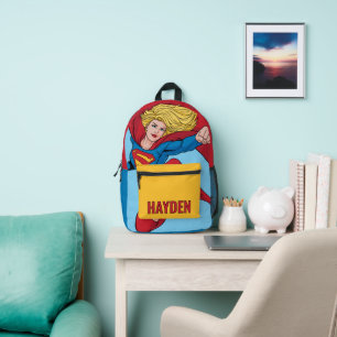 Supergirl vliegende naar boven illustratie bedrukte rugzak