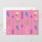 Supergirl vogels, bijen, bomen briefkaart (Voorkant / Achterkant)