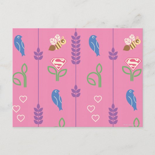 Supergirl vogels, bijen, bomen briefkaart (Voorkant)