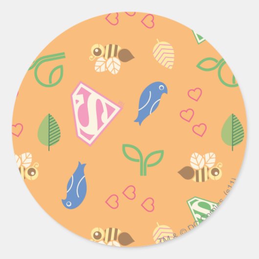 Supergirl vogels en bijen Sinaasappel Ronde Sticker (Voorkant)