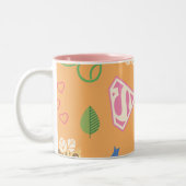 Supergirl vogels en bijen Sinaasappel Tweekleurige Koffiemok (Links)