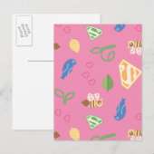 Supergirl vogels en bijenroze briefkaart (Voorkant / Achterkant)