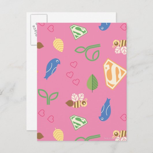 Supergirl vogels en bijenroze briefkaart (Voorkant / Achterkant)